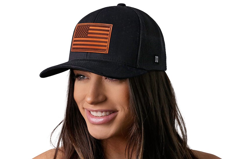 HAKA American Flag Black Trucker Hat â€“ USA Flag Mesh Snapback Cap for Men, Women & Golf, Patriotic Baseball Dad Hat - Image 4